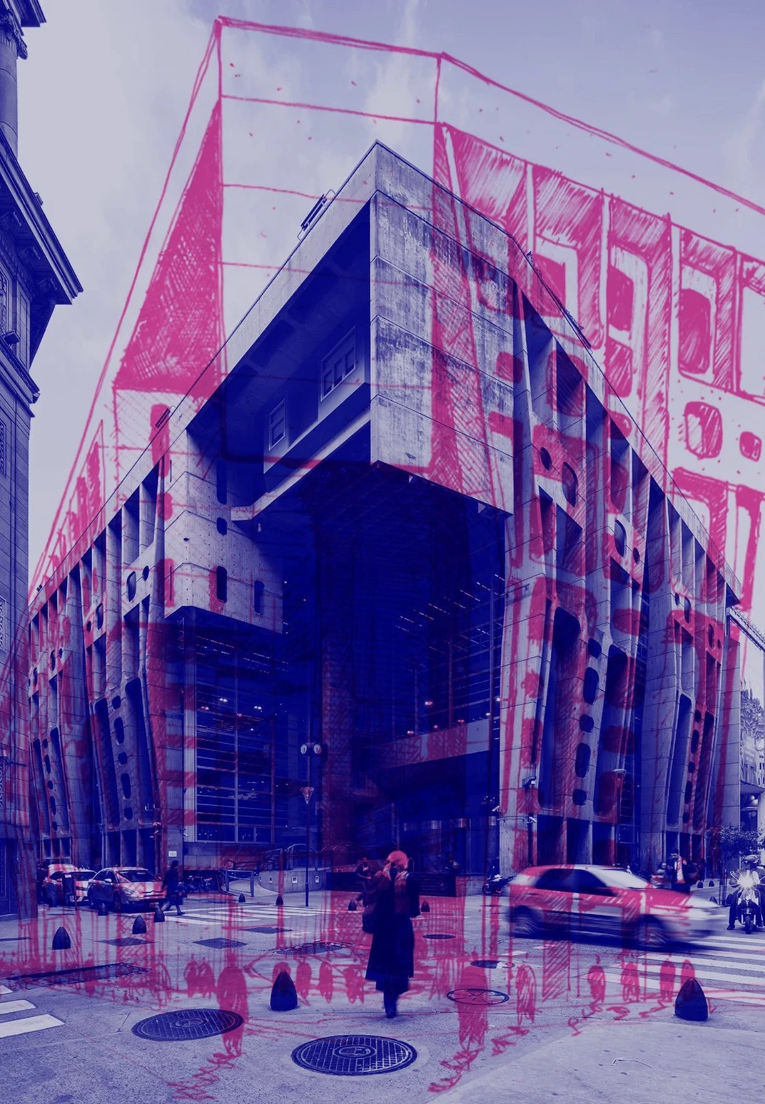 MURRA — Fotografía urbana con ilustración expresionista